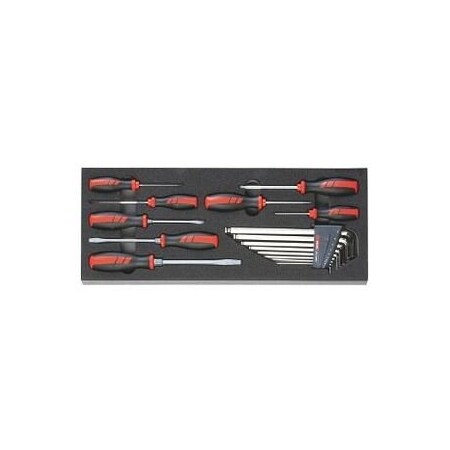 Holex Set of 17 L-keys and Screwdrivers in Foam 952919 17